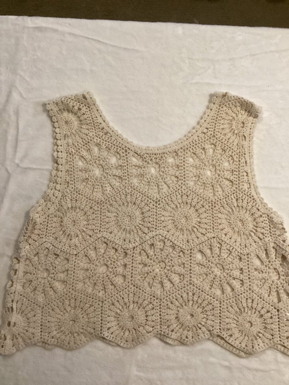 Women's Crochet Hollow Out Backless Tank Cover Up Medium